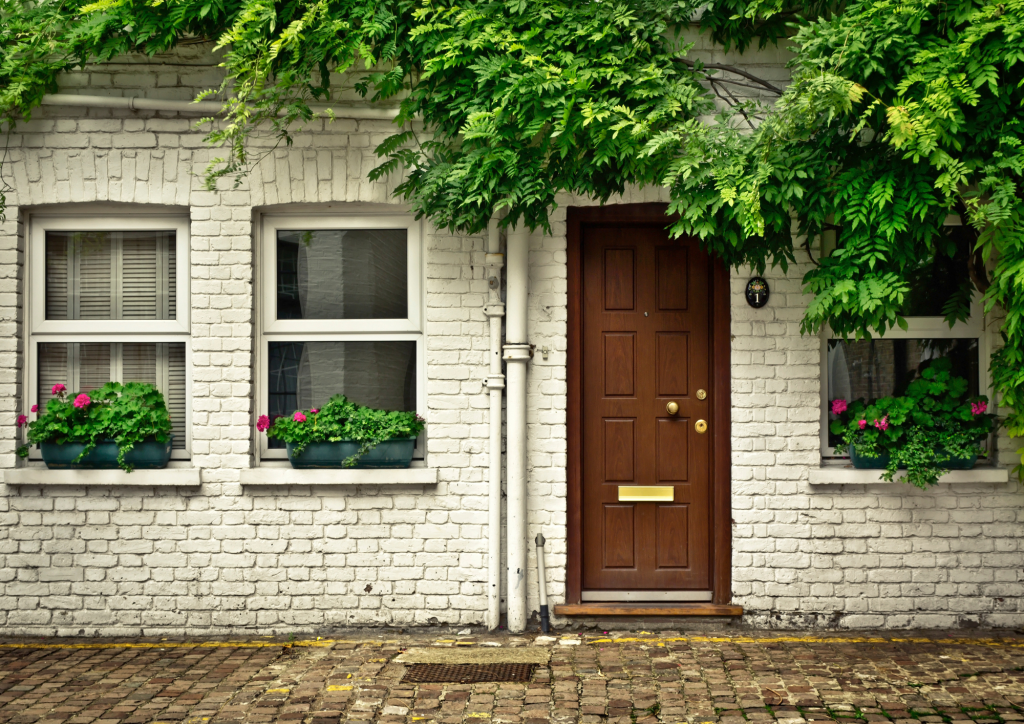 Period Property with Wisteria over Entrance Door